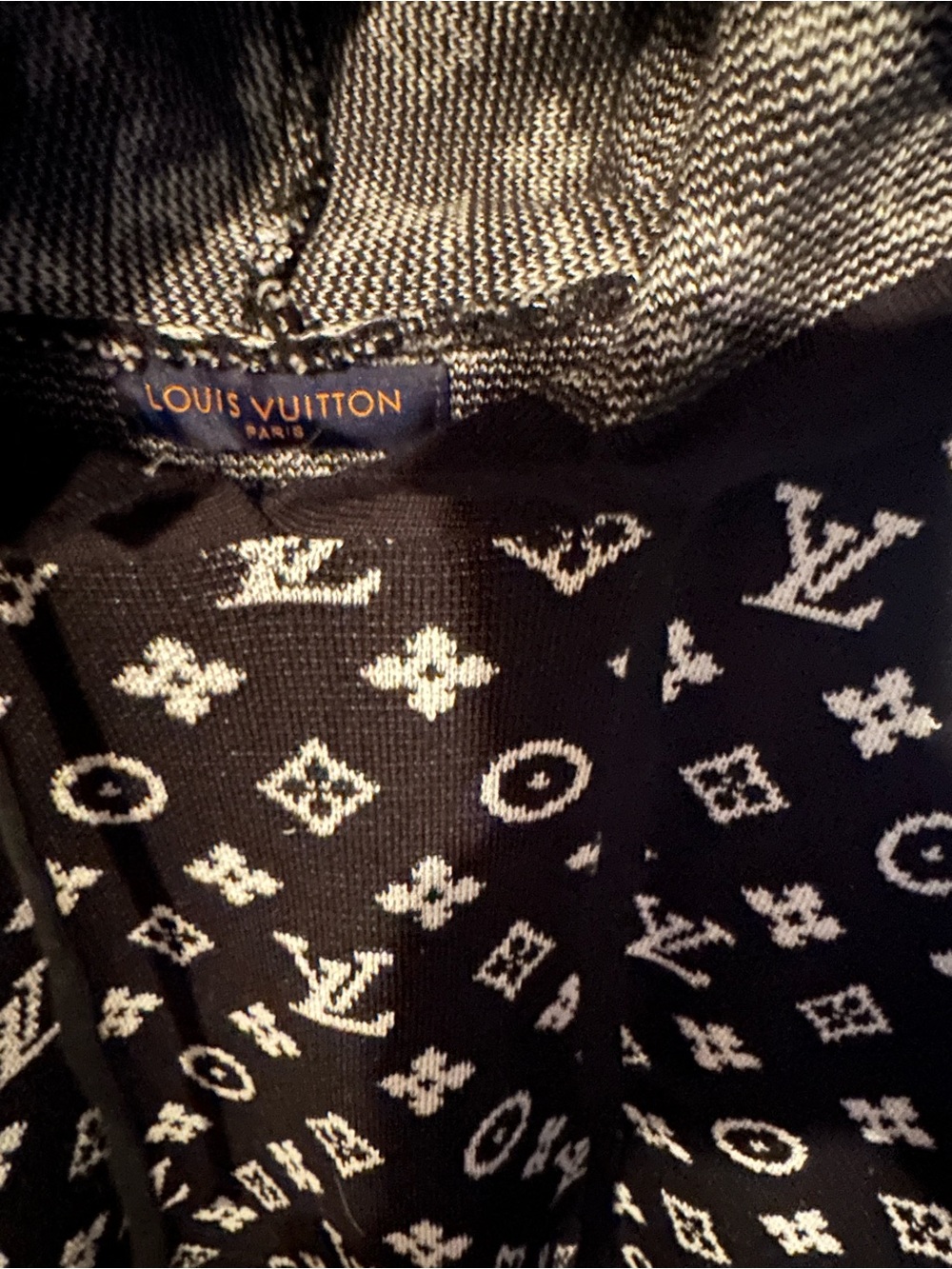 Black & White Monogram Hooded Sweater - Picture 3 of 3